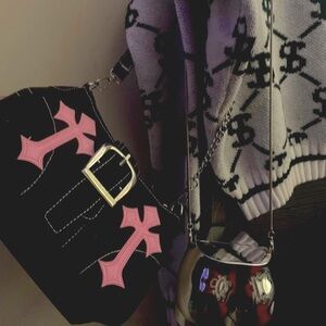 Black Denim Pink Cross Purse 🖤💕